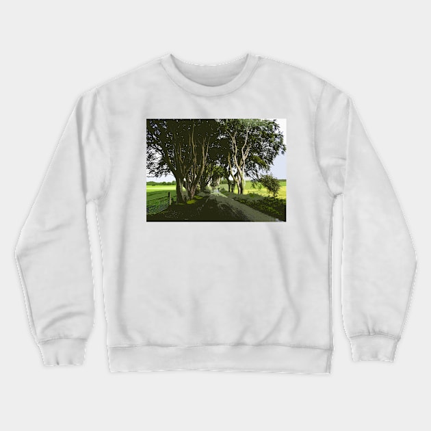 An Irish Country Road in the Rain Crewneck Sweatshirt by Gray Designs